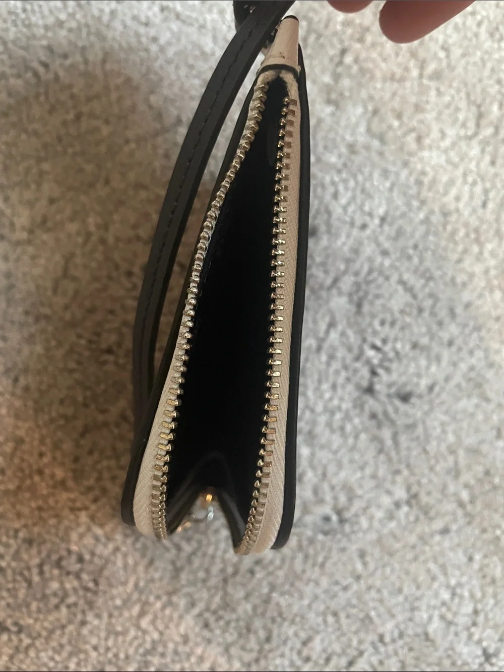 Kate Spade White and Navy Leather Wristlet Card Holder